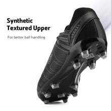 Men's Outdoor Athletes Cleats Football Boots Soccer Shoes Sneakers And Teen Training - Black - View 3