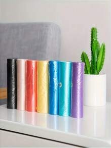 150个多用途一次性塑料垃圾袋，多色聚乙烯垃圾袋 | 一次性家用宿舍垃圾袋 | 多功能防漏抗撕裂设计 | 适用于厨房、浴室、卧室、客厅 | 高品质废物管理，实用垃圾袋 - 彩色 - 查看 5