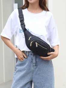 Bolsa de cintura multifuncional y de gran capacidad, resistente al agua, unisex, duradera para uso empresarial y en sitios de construcción (patrón cortado al azar) - Multicolor - Ver 3