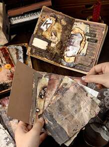 1 paquet de 30 feuilles de papier vintage rouillé. Variété de designs avec bords déchirés et une atmosphère vintage. Thème rétro vieilli pour le scrapbooking, la décoration DIY, les papiers d'arrière-plan, la rentrée scolaire
