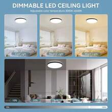 Bluetooth Smart Ceiling Light, RGB Dimming, Alexa Voice Control, Decorative Ceiling Panel Light, Large Size Panel, 220V Remote Control LED Ceiling Light, 1pc/2pcs Set, 3-Color Adjustable/RGB Adjustable, Suitable For Bedroom/Kitchen/Living Room/Kids Room/Entrance/Closet/Garage/Corridor/Entertainment Room/Computer Room/Hallway/Dressing Room/Rental House/Small Room/Streaming Room, Select Appropriate Size Based On Usage Needs - Ceiling Light Remote Control - View 5