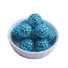 18x20mm 10/20pcs Pack Mix Colorful Plating Color Bulk Price High Quality Resin Rhinestone Ball Beads For DIY Beadable Pen Keychain Chunky Bubblegum Necklace Bracelet Jewelry Making