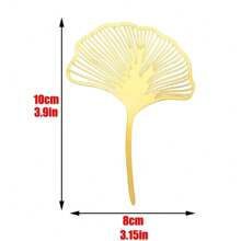 10pcs Gold Ginkgo Leaf Acrylic Cake Decorations - Gold - View 3