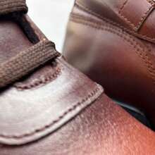 Tenis de Piel Cafe Sombreado a mano Para hombre casuales - Óxido marrón - Ver 5