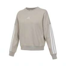 Adidas 2025 女士 3S FT SWT 运动衫/套头衫 针织连帽运动衫 JE0014 - 棕色 - 查看 1