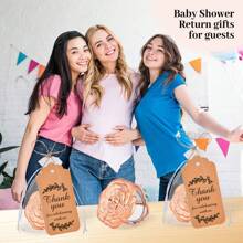 32/30/24/16/15/5/4件套玫瑰花造型便携式化妆镜，婚礼回礼，新娘送礼；玫瑰花造型旅行镜套装，含化妆刷、感谢卡、亚麻绳和欧根纱袋，适合新娘赠送