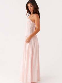 Women's Delicate Straps Smocked Bodice Maxi Dress Ideal For Summer Soirées - 粉色 - 查看 2