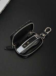 Estuche para llaves de hombre de negocios, soporte compacto y de moda de PU con estampado floral para llavero, monedero, billetera mini para hombre