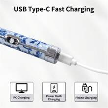 Cordless Electric Nail Drill, Nail File Machine, Manicure Polishing Tool Kit For Acrylic Gel Nail, Grinding Polishing Trimming, Nail & Pedicure Set, Mother's Day Gift - Blue and White - View 7