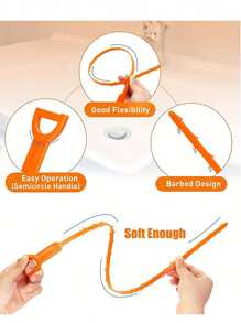 1/3/5/10pcs Solid Color Sewer Dredging Tool, Plastic Household Sewer Hair Catcher, Hair Drain Clog Remover Cleaning Tool, Hair Clog Removal Cleaner For Home, Perfect For Bath Tubs, Toilets, Sinks & More Bathroom Accessories Bathroom Organizer Back To School Storage