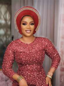 1pc Women's Traditional Multi-Layer Rhinestone Embellished Solid Color Head Wrap, Suitable For Weddings And Holiday Gifts, Abaya Hijab - Multicolor - View 14