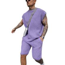 Summer Men's Sports And Leisure Daily Loose Short-Sleeved Shirt Shorts Set