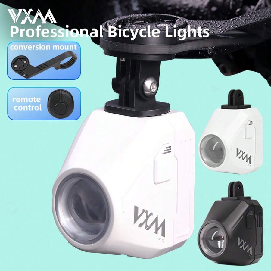VXM Bike Front Light Wireless Remote Control, 1600 Lumens Remote USB Rechargeable, High/Low Beam Adjustable, Hanging Rear Safety Warning Light Bicycle Accessories - Multicolor - View 1
