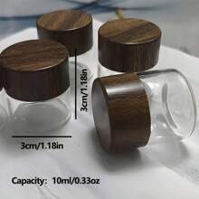 1/6pcs Mini Glass Jars - 0.33oz Portable Containers, Suitable For Travel, Picnics, Camping And Kitchen Use. Great For Carrying On The Go, Odorless, Made Of Glass. - Multicolor - View 6