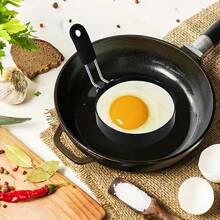 1pc Thickened Stainless Steel Non-Stick Round Egg Ring, Household Kitchen Small Hamburger Patty Mold