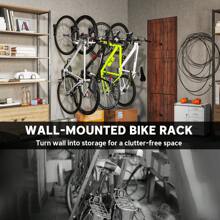 SPORTNOW 4 Pack Bike Rack, Wall Mounted Bicycle Hanger Hook, Foldable Garage Bike Wall Rack, Bicycle Storage Holder For Indoor Outdoor Use - Black - View 6