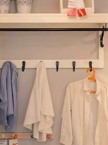 30个/包 重型不锈钢壁钩，带螺丝 - 优质衣物、帽子、浴袍、外套悬挂解决方案 - 浴室配件、家居收纳、厨房储物、卧室装饰、室内墙面安装金属衣钩 - 黑色 - 查看 7