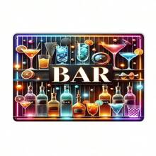 1 Peça Letreiro de Luz de Néon Vintage "Bar", Arte de Parede de Metal Esculpido em Folha de Ferro, 20 cm x 30 cm, Decoração Retrô de Bar para Casa, Adequado para Caverna Masculina, Garagem e Espaço Externo, Iluminação de Garagem | Letreiro de Luz de Néon Retrô | Obra de Arte em Folha de Ferro, Decoração de Parede com Luz de Néon, Perfeito para Decoração de Quarto