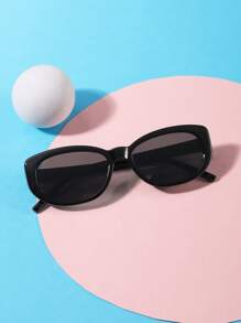 1 Piece Teen 14-16Y Acrylic Casual Cat's Eye Spring Fashion Black Eyeglasses For Holiday Outings, Outfit Matching And Holiday Gifts