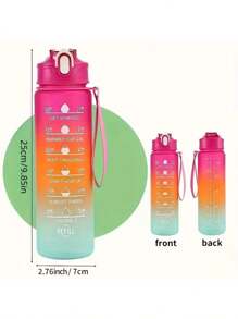 1pc Portable Cute 800ml Water Bottle, Suitable For Sports, Hiking, Running, Swimming, Students, Gym, Cycling, Beach, Gift - Multicolor - View 5
