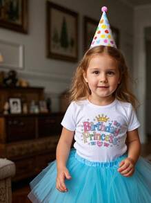 Geburtstags Prinzessin "Happy Birthday Girl" Kurzarm T-Shirt, Mädchen Sommerkleidung, Kinderkleidung