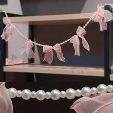 1 vòng hoa ruy băng ngọc trai màu hồng, nơ trong suốt, thích hợp trang trí mùa xuân, đám cưới, tiệc mừng em bé, Ngày của Mẹ, trang trí nhà cửa lãng mạn, trang trí Halloween, trang trí lò sưởi. - Nhiều màu - Xem 9