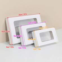 10 piezas Cajas de cartón blancas con ventana, cajas de embalaje con ventana transparente, materiales de embalaje, cajas de regalo, cajas de cartón corrugado, cajas postales, de vuelta a la escuela Día de San Valentín - Blanco - Ver 4