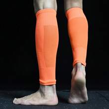 1 Coppia di protezioni per gambe da calcio professionali ad alta elasticità, design a singolo strato con tasche e fori di aerazione in rete traspirante