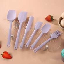 6pcs Silicone Baking Set - Silicone Spatula, Silicone T-Shaped Spatula, Silicone Basting Brush. Versatile Heat-Resistant Baking Set - Multicolor - View 2