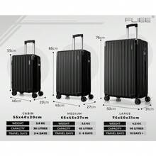 Large Suitcase Hard Shell | Aluminum Telescopic Handle | TSA 3 Digit Combination Lock | 4 Dual Spinner Wheels | Lightweight Suitcase Large. (Black, Large 28") - Black - View 3