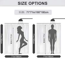 1pc Printed Waterproof Shower Curtain, With 12 Plastic Hooks, Machine Washable, Bathroom Partition, Bathtub Curtain, Bathroom Decor Window Curtain Back To School