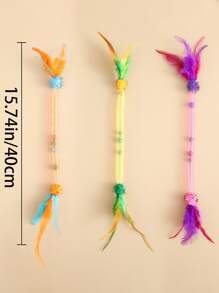 1pc Elastic Net Catnip Ball Cat Toy, Self-Entertainment Chew Toy With Feather For Young Cats, Pet Supplies