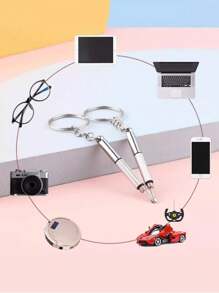 1 pezzo/2 pezzi Cacciavite multifunzione per occhiali, cacciavite piatto portatile, chiave esagonale 3 in 1 per montatura di occhiali