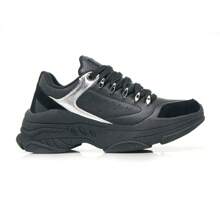 Women's Chunky Sneakers Metallic - 黑色/銀色 - 查看 4
