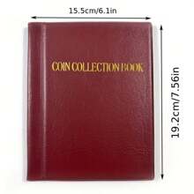 1 英镑小硬币硬币相册，硬币收藏书夹，大容量皮革封面，带金箔压花，适合收藏家，美国硬币，一分钱，一分硬币，一角硬币，五分钱硬币，四分之一美元硬币，小徽章，纪念币收纳盒 30 毫米，返校，秋季装饰，秋季装饰，圣诞节礼物，万圣节礼物 - 彩色 - 查看 5
