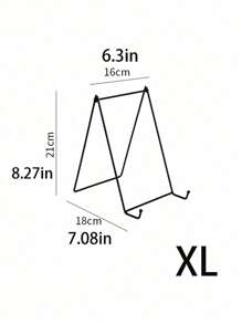 1pc N-Shaped Metal Iron Stand, Craft Display Holder, Plate Easel, Photo Frame Holder - Black - View 6