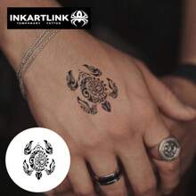 INKARTLINK INKARTLINK Technologie révolutionnaire Tatouage 3 pièces Tortue Botanique Tatouages temporaires, Tatouages magiques durant 15 jours, Tatouages semi-permanents, Faux tatouages réalistes, Durables 1-2 semaines