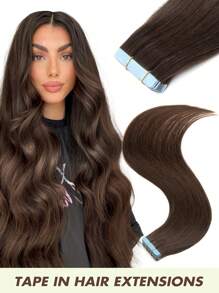 20pcs Tape-In Hair Extensions, Real Human Hair, Salon-Grade Straight Hair, Seamless Adhesive, Double-Sided Tape, Invisible Hair Extensions