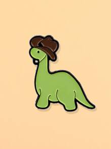 1 pièce Broche épinglette en émail à motif mignon de dinosaure. Épinglettes de revers pour sac à dos, vêtements, accessoires, bijoux dessin animé, décorations de fête, cadeau