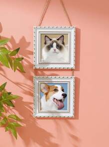 2 合 1 和 3 合 1 4 英寸复古绿色创意挂墙装饰塑料相框，适用于客厅、卧室、节日礼物