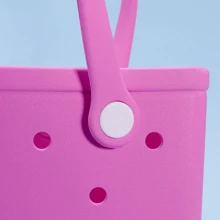 Miniso Bolso de mano con diseño famoso en internet de Las Chicas Superpoderosas, portátil para compras/viajes, bolso de hombro con diseño lindo y de moda, regalo perfecto, material EVA (1 pieza) - Rosa - Ver 5