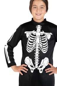 Ciao Skeleton Girl Costume Disguise Fancy Dress Dress (Size 7-9 Years) With Printed Pantyhose