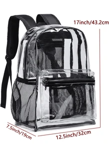 Men's Fashion Large Capacity Casual Backpack - Black and White - View 4