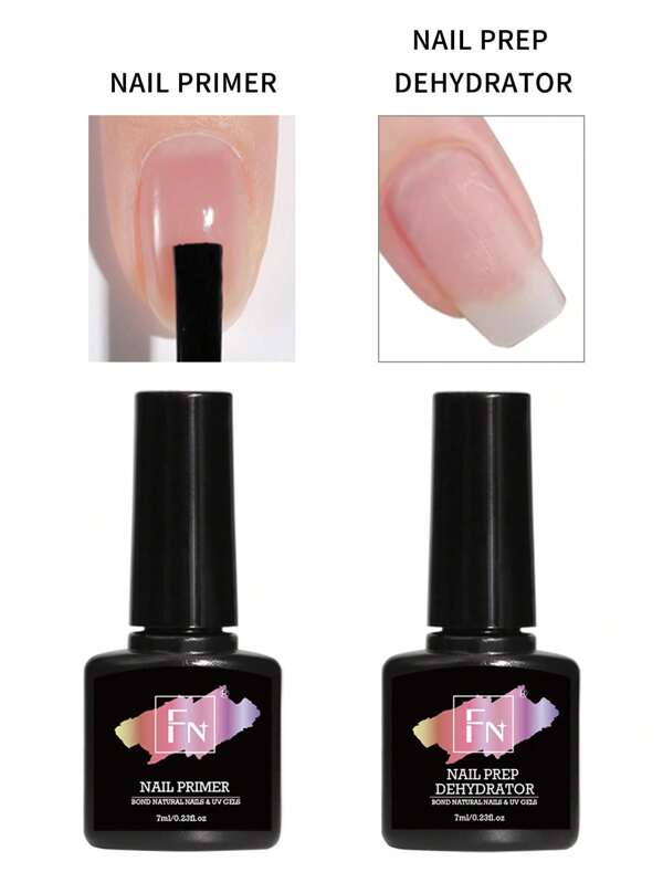 2PCS 7ml Nail Prep Dehydrator And Nail Primer Air Dry Superior Bonding Primer For Acrylic Powder Nail Supplies Gift For Women