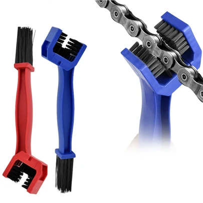 1 pieza Lavadora de cadena de bicicleta o motocicleta, cepillos para limpiar la suciedad de la cadena y los engranajes de la motocicleta, herramienta de cepillo de limpieza de cadena de bicicleta universal para bicicleta de montaña y motocicleta de uso pesado