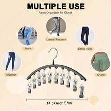 1 件不锈钢晾衣绳，无缝，防滑，多功能衣架，家用，多个夹子，节省空间的袜子晾衣架（批量订购请参考最后一张图片）