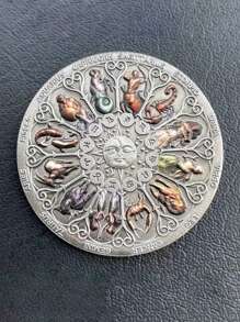 Sternbild Münzen Sammlung: 12 Sternbild Münzen - Glücksgöttin Schutzengel Münzen - Eisen Material - Neue Ära Münzen - 4 cm/1,57 Zoll, Geburtstagsgeschenk Medaillen Sammlung, bevorzugt für Sammlerstücke