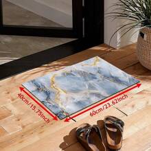 1 pieza Felpudo de bienvenida con patrón de rayas de mármol - Antideslizante, apto para interior/exterior, absorbente de agua y resistente a la suciedad, apto para dormitorio, baño, cocina, entrada - Decoración del hogar lavable, tapete suave y esponjoso para primavera y verano