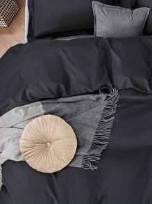 Double Duvet Cover Set (Duvet Cover + 2 Pillowcases) - Black - View 2