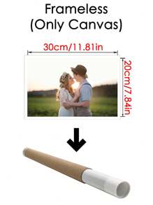 1Pc Custom Picture Print On Canvas With DIY Frame,Suitable For Wall Decoration Wedding Or Home Decor Gift For Friends And Family Customize Pictures Of People Scenery Lovely Pets And Daily Life. Anniversary Of Friends, Valentine's Day, Mother's Day, Birthday, Children's Day, Unique Ideal Gifts For Her Boyfriend,Girlfriend For Valentine's Day,For Anniversaries,For Weddings Living Room,Home